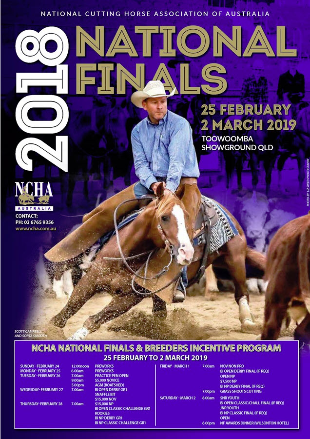 2018 NCHA National Finals program